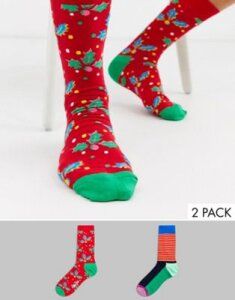 Happy Socks vacation cracker 2 pack socks in gift box-Multi