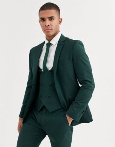 Harry Brown skinny fit stretch plain suit jacket-Green
