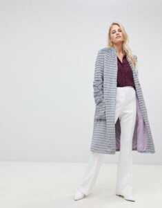 Helene Berman Suki faux fur collarless coat-Gray