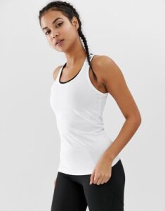 HIIT taped tank in white
