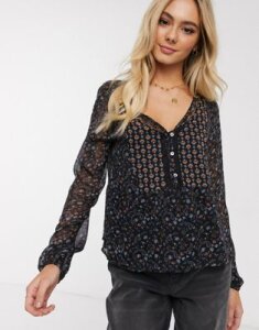 Hollister lace prairie blouse-Multi