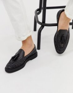 House of Hounds Orion woven loafers in black leather