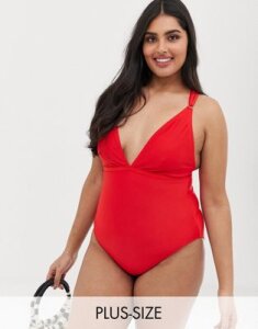 Hunter McGrady x Playful Promises lace detail swimsuit-Red