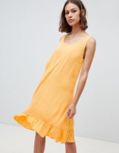 Ichi Drop Waist Tank Dress-Yellow