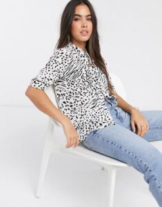 Ichi leopard print short sleeve shirt-Multi