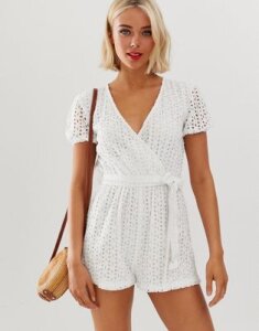 Influence broderie anglais romper-White