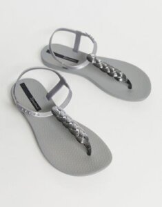 Ipanema charm flat sandals-Silver