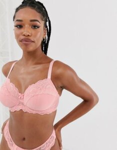 Ivory Rose lace fuller bust bra in pink