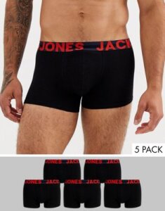 Jack & Jones 5 pack trunks-Black