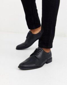 Jack & Jones faux leather derby shoes in black