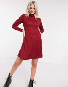 JDY mini dress with high neck in red