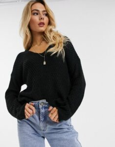 JDY sweater with v-neck in black