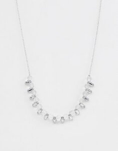Johnny Loves Rosie embellished statement necklace-Silver