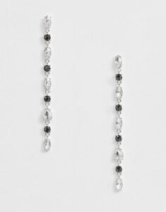 Johnny Loves Rosie jewel drop earrings in silver crystal