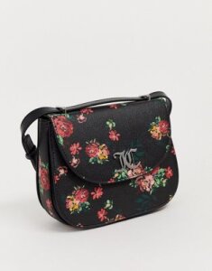 Juicy Couture Floral Cross Body Bag-Black