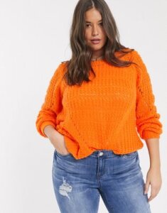 Junarose textured sweater in orange