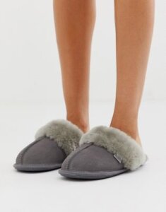 Just Sheepskin mule slippers-Gray