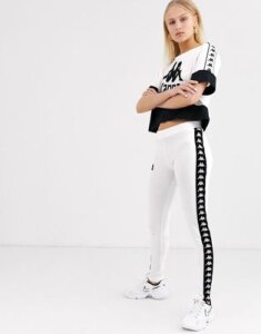 Kappa leggings with banda logo taping-White