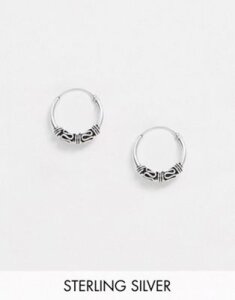 Kingsley Ryan 14mm wire wrap hoop earrings in sterling silver