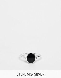 Kingsley Ryan black oval ring in sterling silver