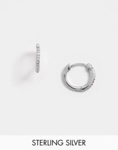 Kingsley Ryan exclusive sterling silver cubic zirconia hoop earrings