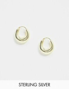 Kingsley Ryan Exclusive sterling silver gold plated thick hoop earrings