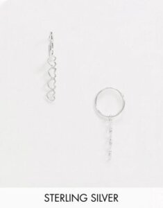 Kingsley Ryan Exclusive sterling silver hoop earrings with interlocking hearts