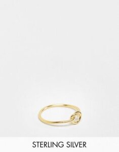 Kingsley Ryan gold plated knot detail ring in sterling silver