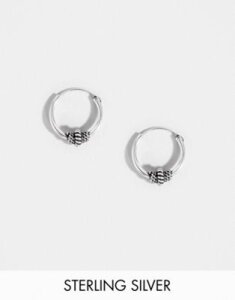 Kingsley Ryan sterling silver 10mm wire wrapped hoop earrings