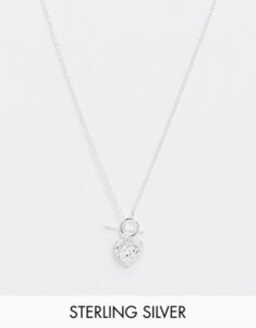 Kingsley Ryan t-bar necklace in sterling silver with heart pendant