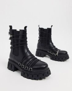 Koi Footwear Allegiance vegan chunky boots in black