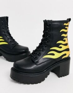 Koi Footwear vegan flame ankle boots in black
