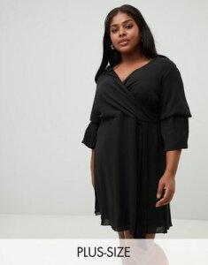 Koko layered sleeve dress-Black