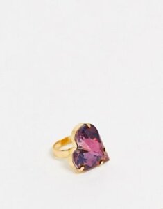 Krystal London Swarovski Crystal Large Sweetheart Ring (Lilac Shadow)-Purple