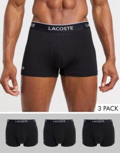 Lacoste 3 pack trunks in black