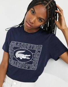 Lacoste graphic croc oversized t-shirt-Navy