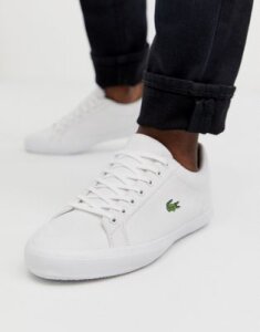 Lacoste lerond sneakers in white canvas