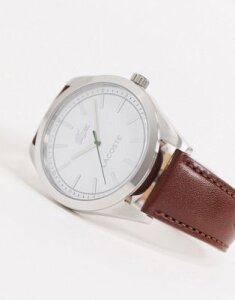 Lacoste watch in brown with white dial