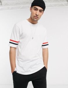 Le Breve arm stripe ringer oversized t-shirt-White