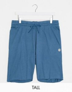Le Breve Tall raw edge jersey shorts-Blue