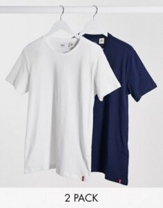 Levi's 2 pack logo t-shirt in white/navy-Multi