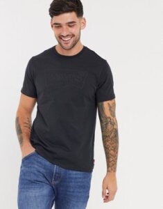 Levi's batwing logo t-shirt in black with black logo