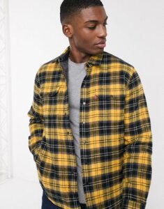 Levi's Youth Jackson reversible quilted archer check overshirt jacket in golden apricot yellow