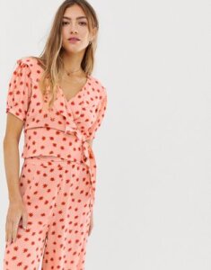 Lily & Lionel Exclusive wrap top in cosmos-Pink