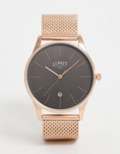 Limit mesh watch in rose gold with gray dial