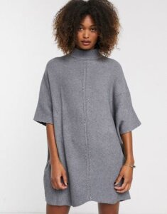 Liquorish oversized sweater dress-Gray