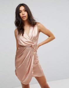 Lispy Wrap Dress-Gold