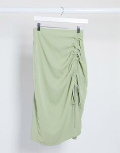 Lola May set rouched midi skirt-Green