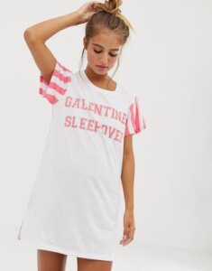 Loungeable Galentines Candy Stripe Nightshirt-Multi