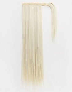 LullaBellz Lengths 26 inch straight wraparound ponytail extension in bleach blonde-Beige